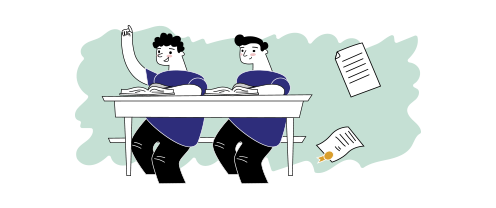 دانش آموزان در کلاس در حال یادگیری